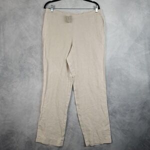 J Jill Pants Womens Small Flax Beige Linen Pull On Love Linen Relaxed Fit New